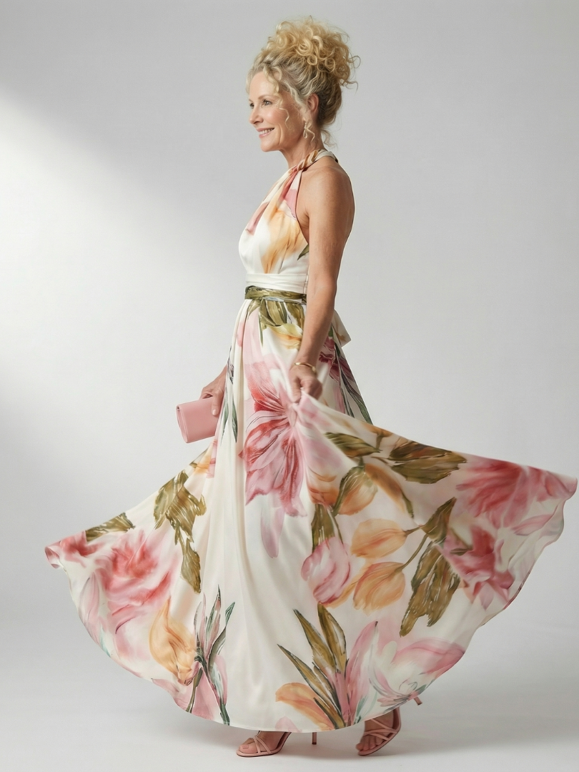 Amiel | Lichte maxi-jurk met bloemenprint