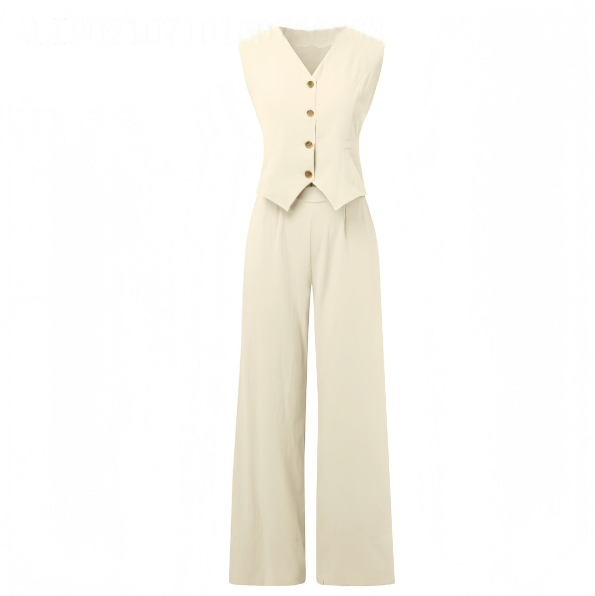Mouwloze top en brede rechte broek