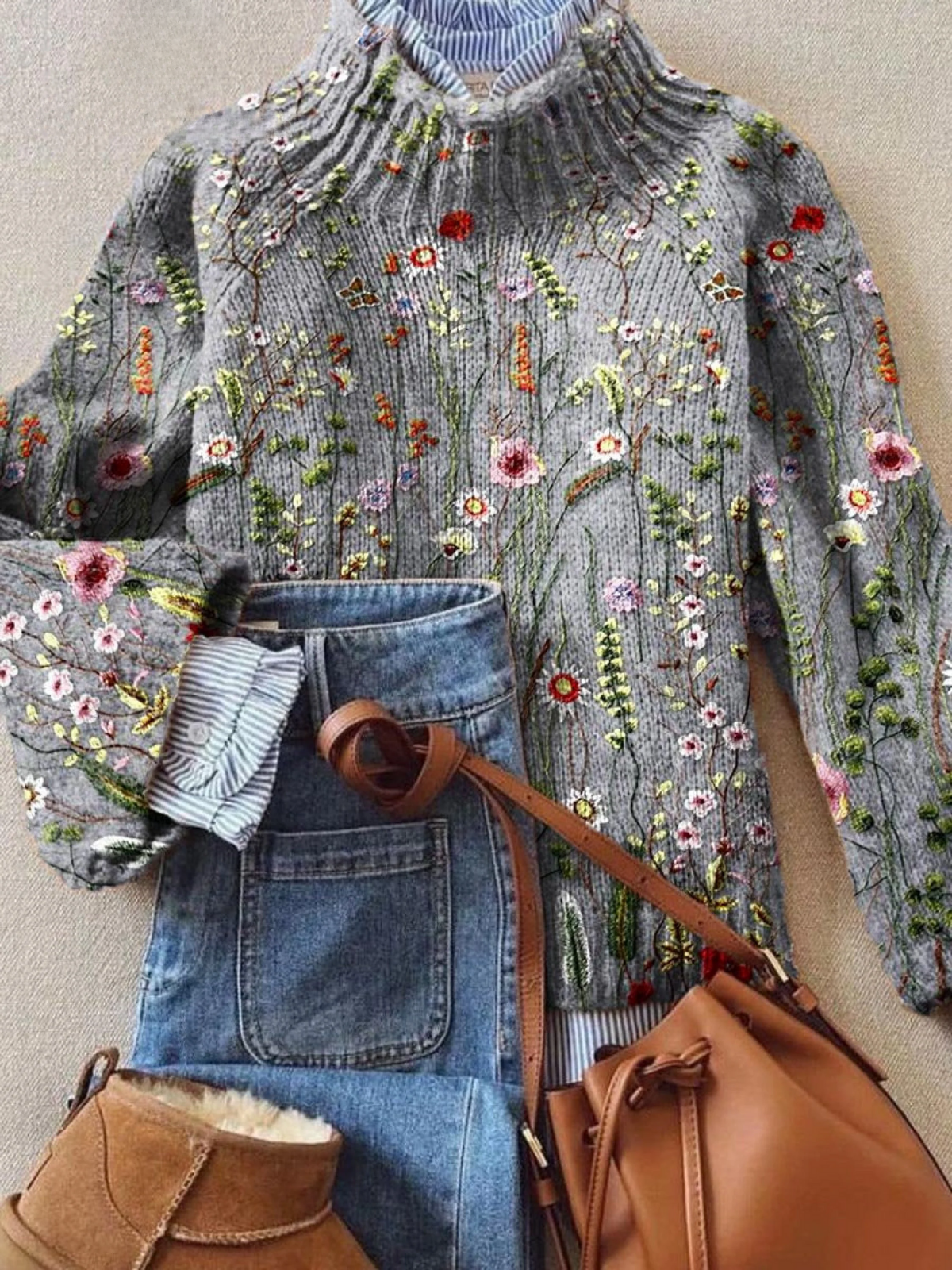Alva | Vintage Klassieke Bloementrui