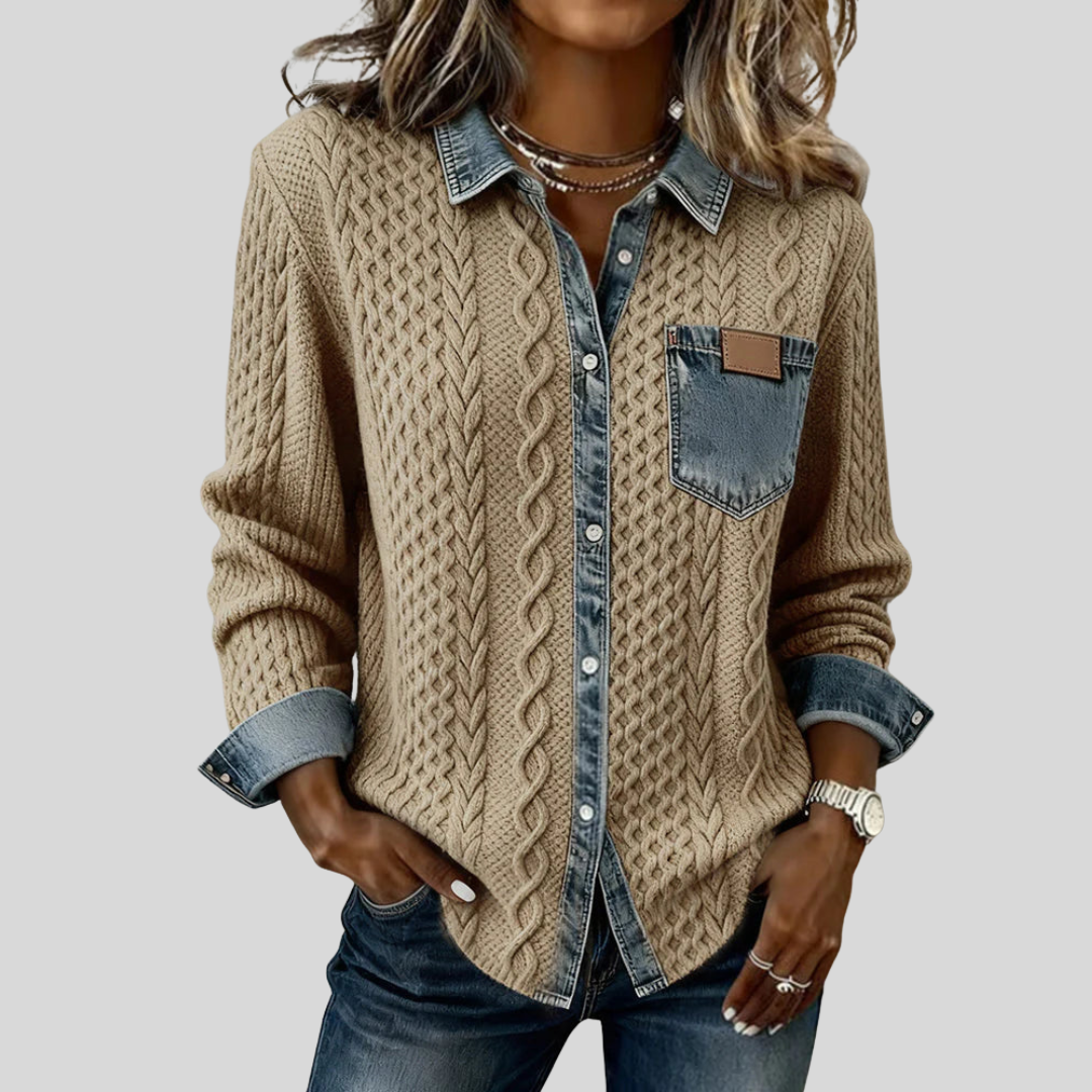 Simone™ | Denim Patches Hemd