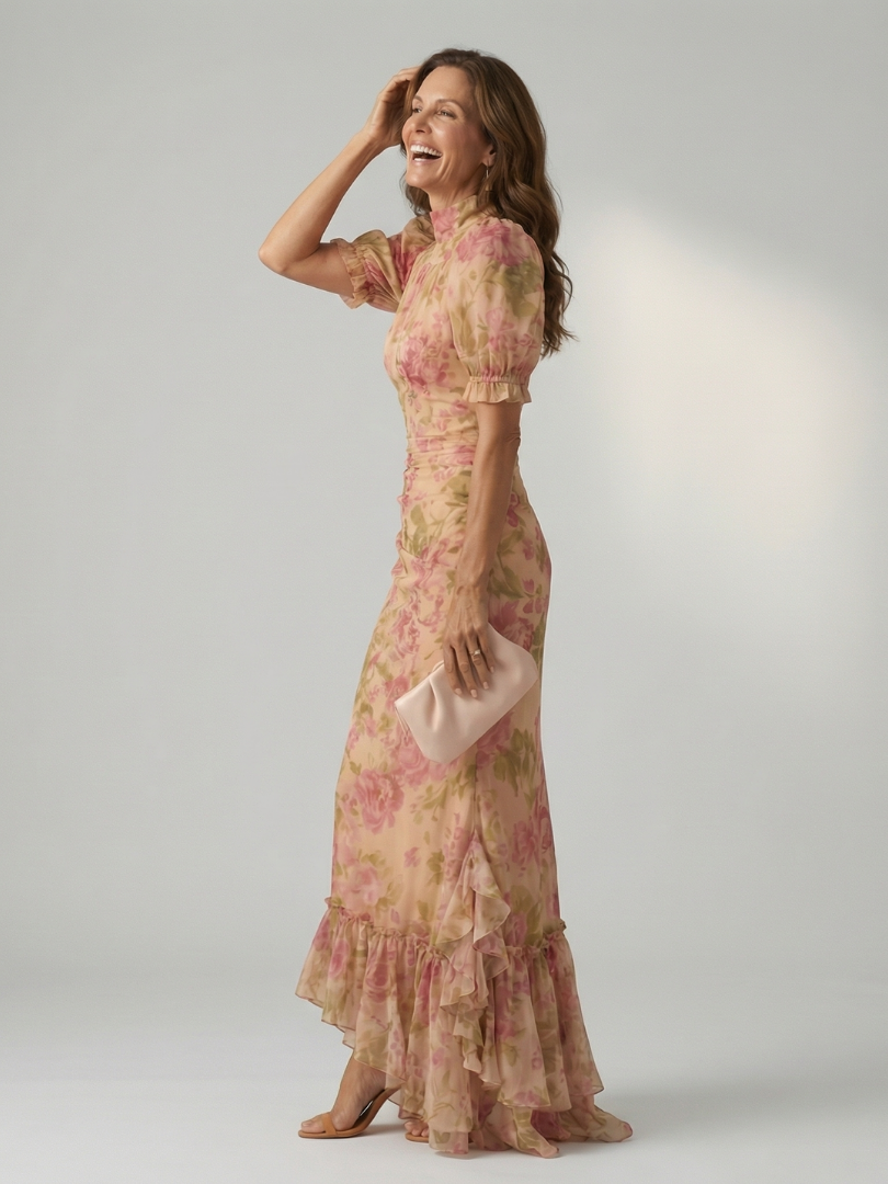 Vianne | Maxi-jurk met hoge hals