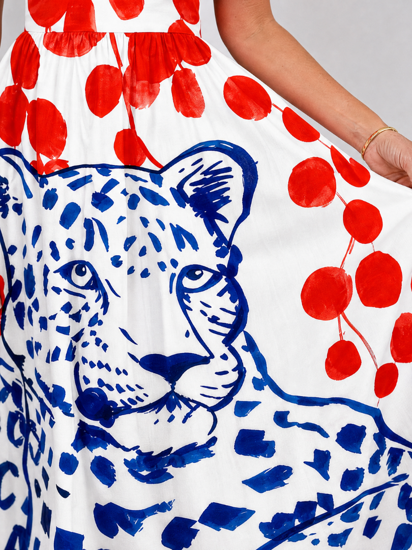 Zarelia | Midi-jurk met luipaardprint