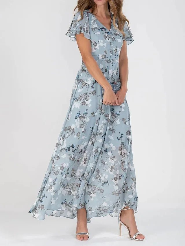 Floating Wrap | Maxi-overslagjurk met bloemenprint