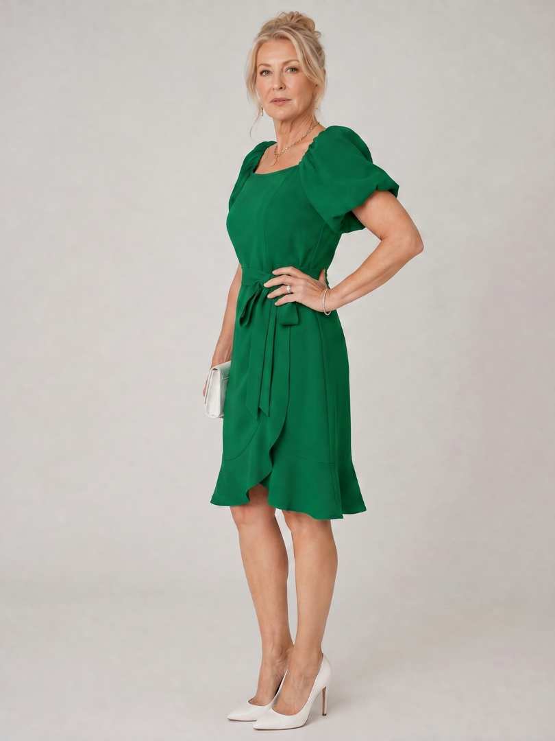 Ruosa | Mini-jurk met pofmouwen en striksluiting
