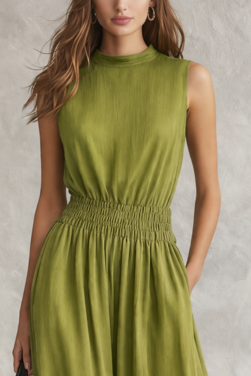 Ontspannen Smocked Taille Maxi Jurk