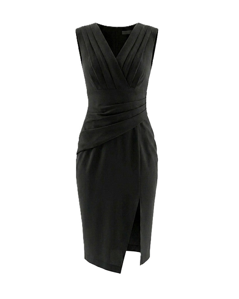 Night Glass | Mouwloze jurk met V-hals en split