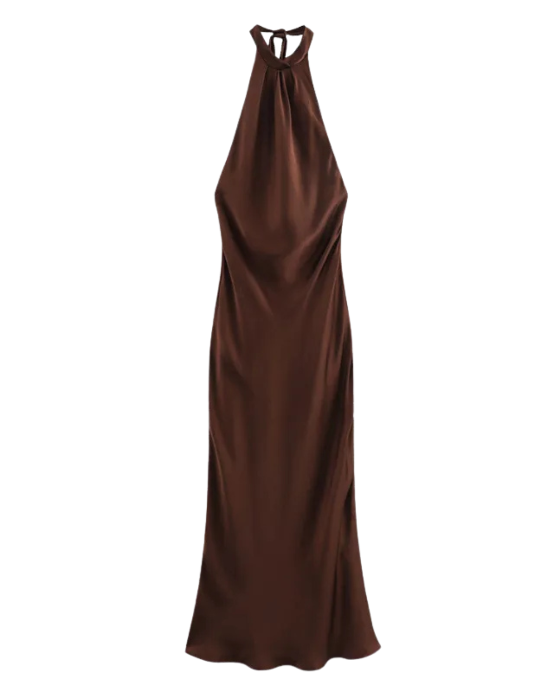 Halter midi-jurk met open rug