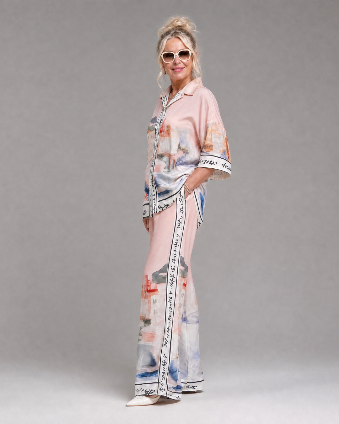 Akela | 2-delige Set met Blouse en Wijde Broek