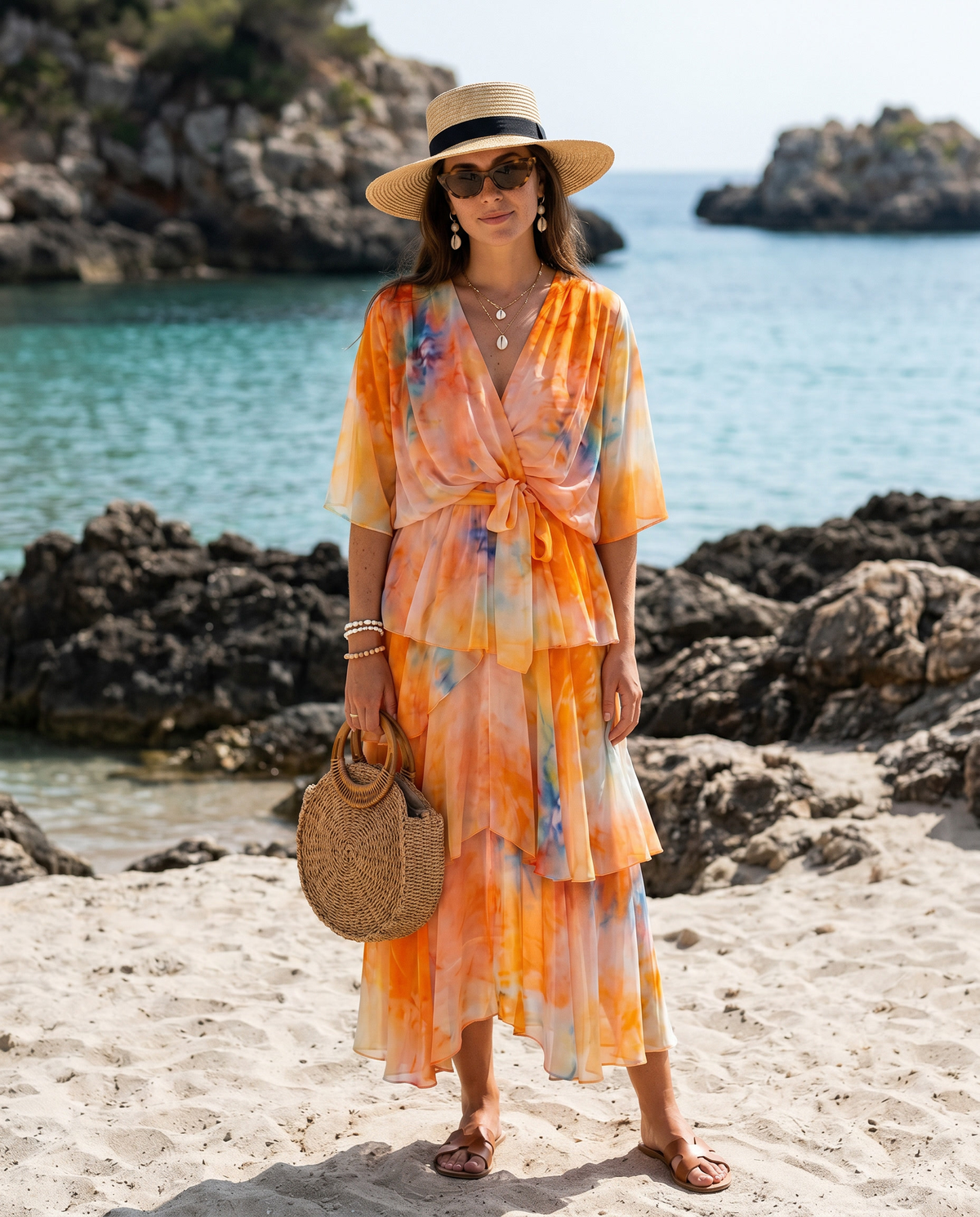 Soft Wrap | Luchtige overslagjurk met print