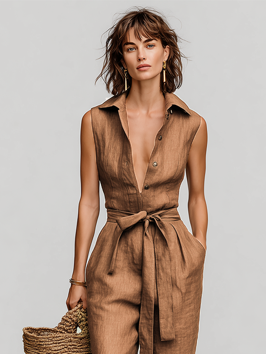 Élodie | Mouwloze V-hals jumpsuit