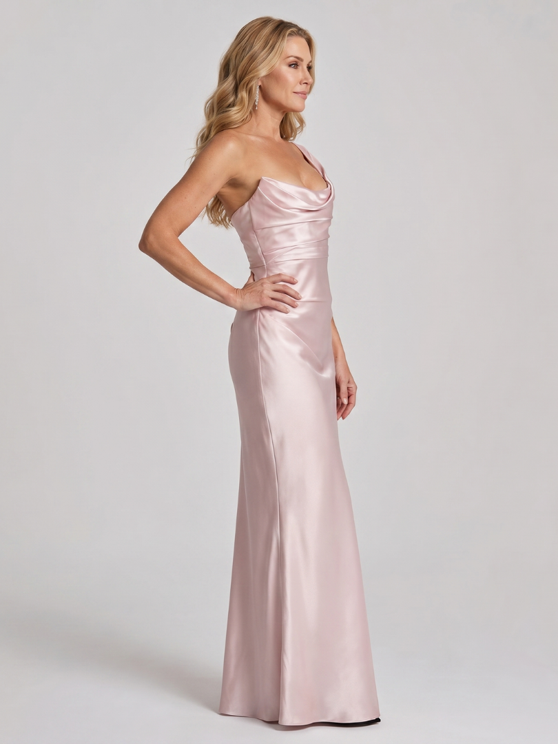 Aureline | One-shoulder maxi-jurk met gedrapeerde hals