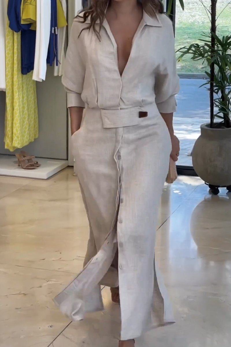 Maxi-jurk  in een effen kleur