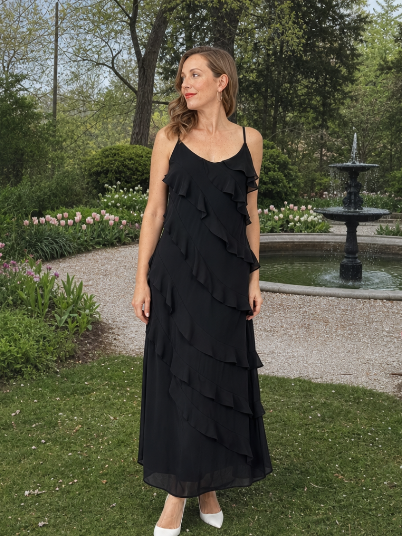 Riper | Maxi-jurk met spaghettibandjes en ruches