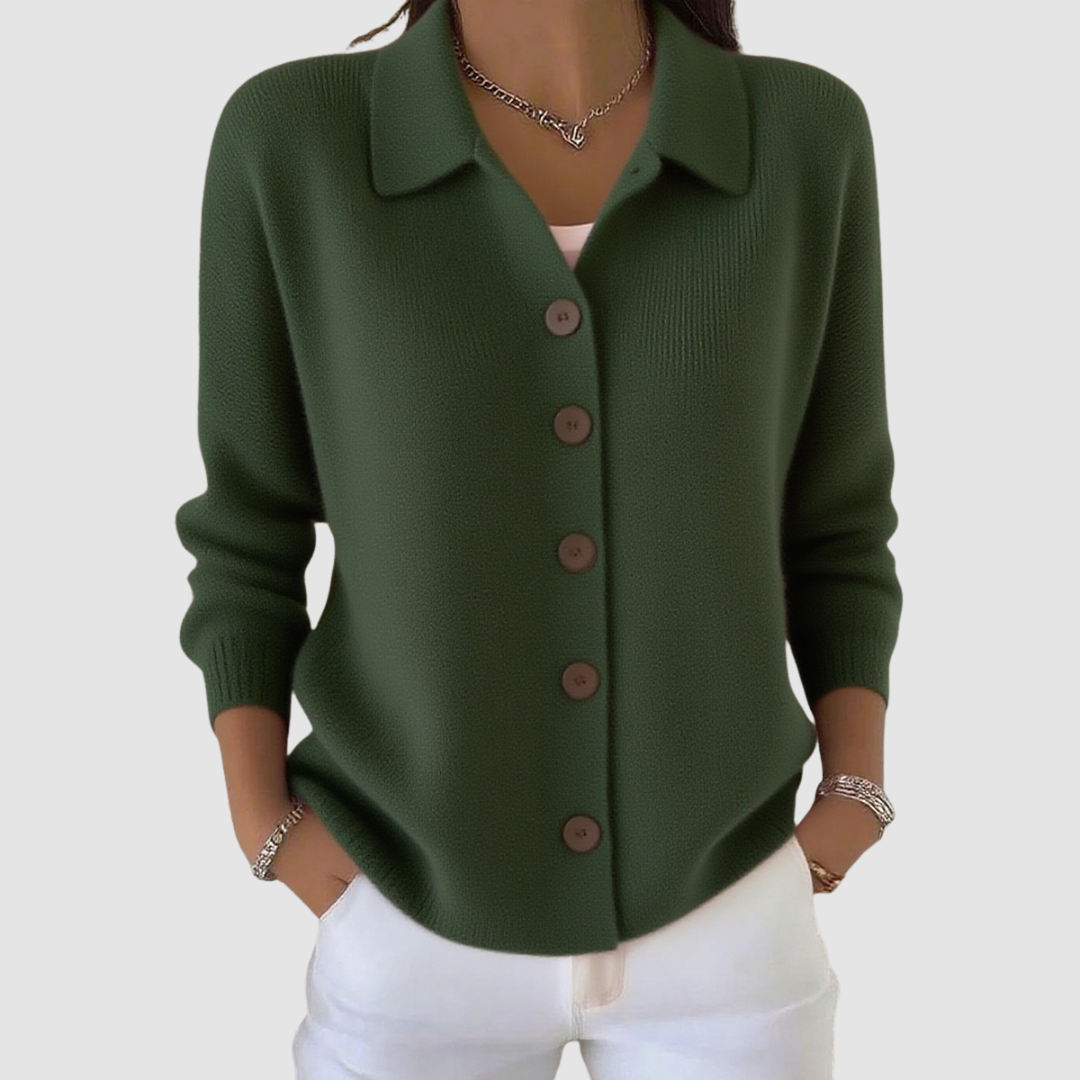 Joanna | Gebreide Cardigan met Knopen