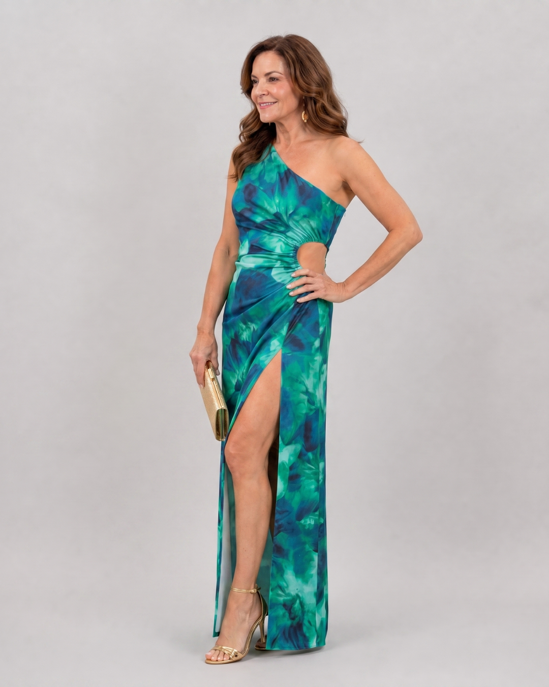 Isope | One-shoulder midi-jurk met split