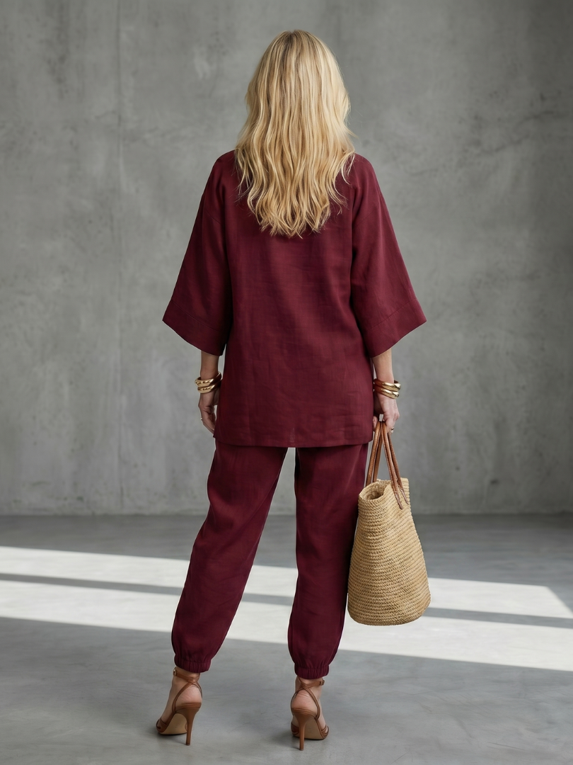Georgiana | Tuniek met broek en V-hals