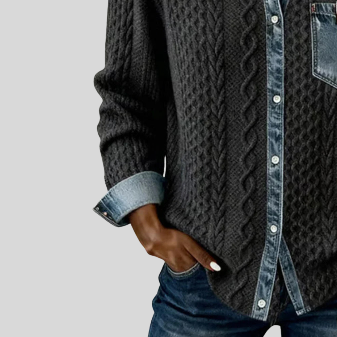 Simone™ | Denim Patches Hemd