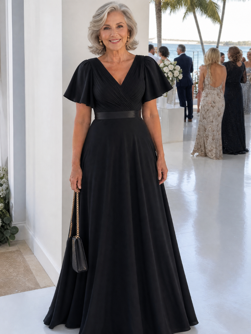 Mige | Maxi-jurk met flutter mouwen