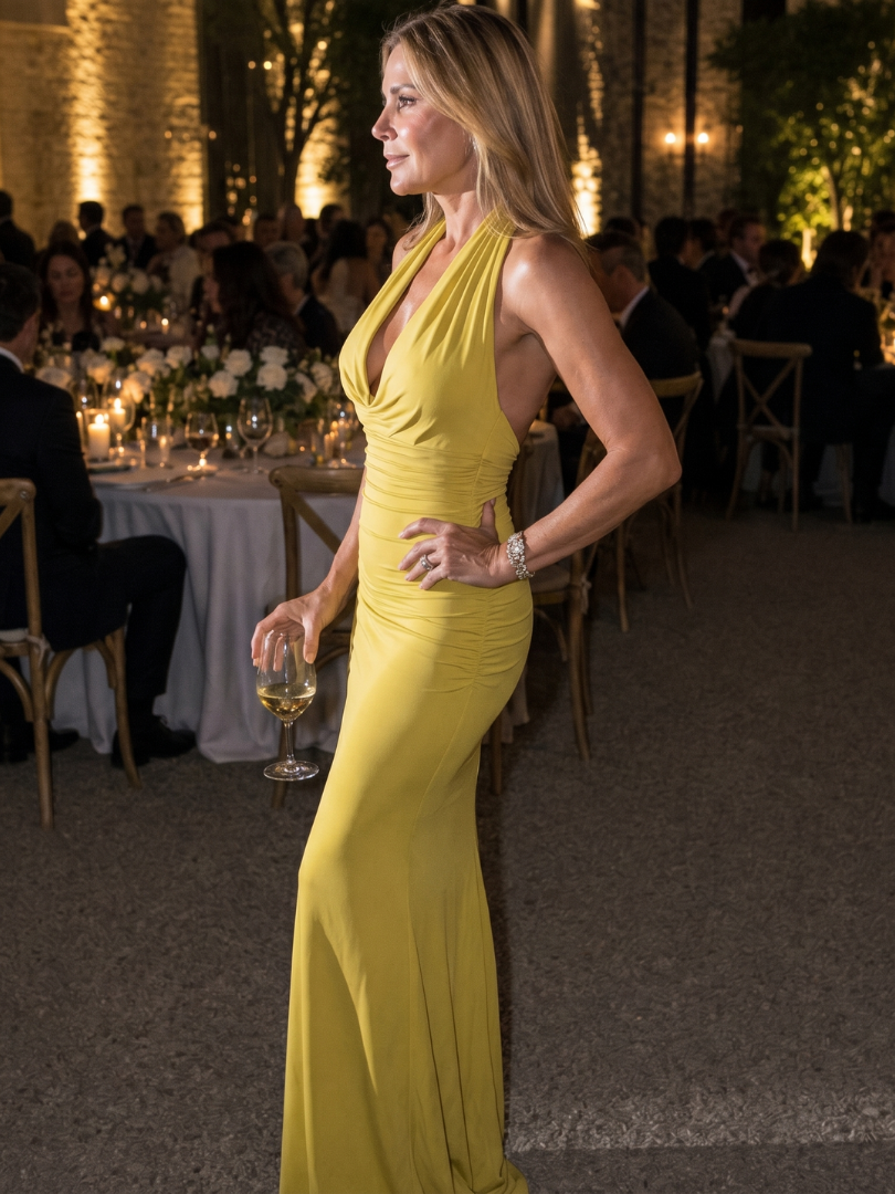 Neverine | Halter midi-jurk met getailleerde pasvorm