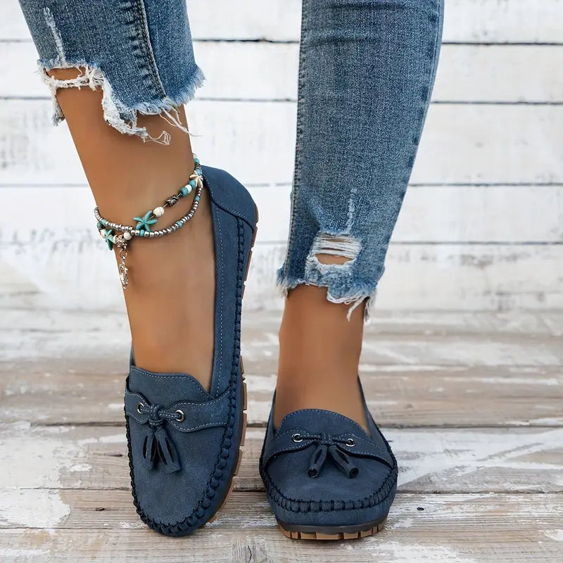 Ulyssa - Dames loafers met strikdetail en flexibele zool