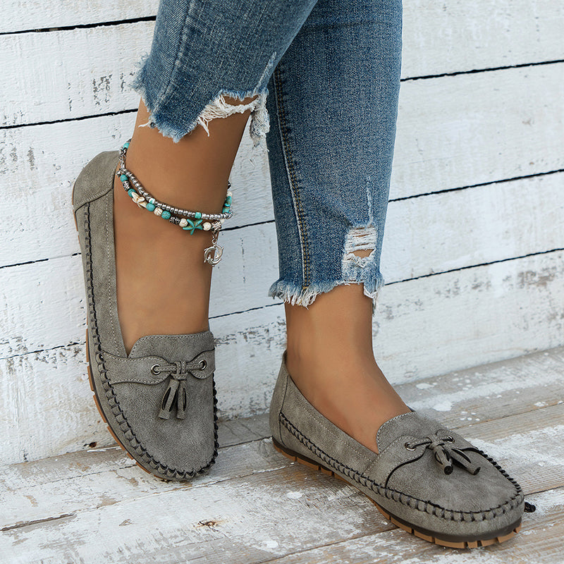 Ulyssa - Dames loafers met strikdetail en flexibele zool