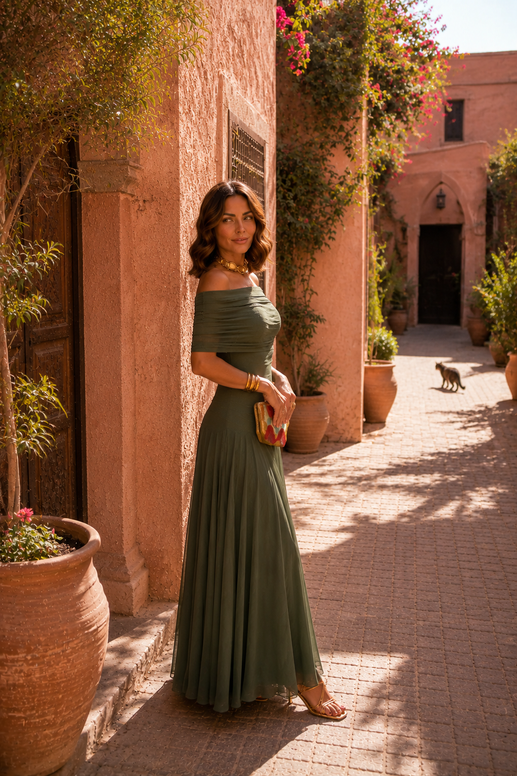 Toledo | Jurk in groen