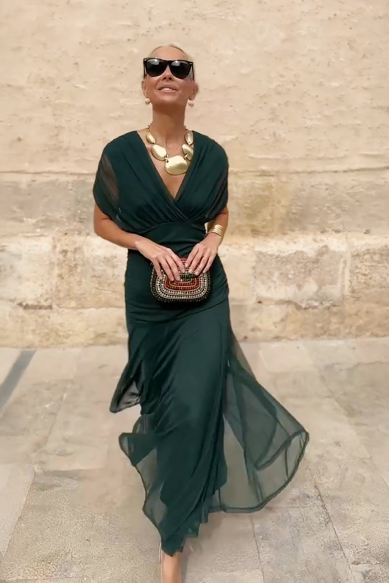 Louise | Elegante Maxi Feestjurk met V-hals