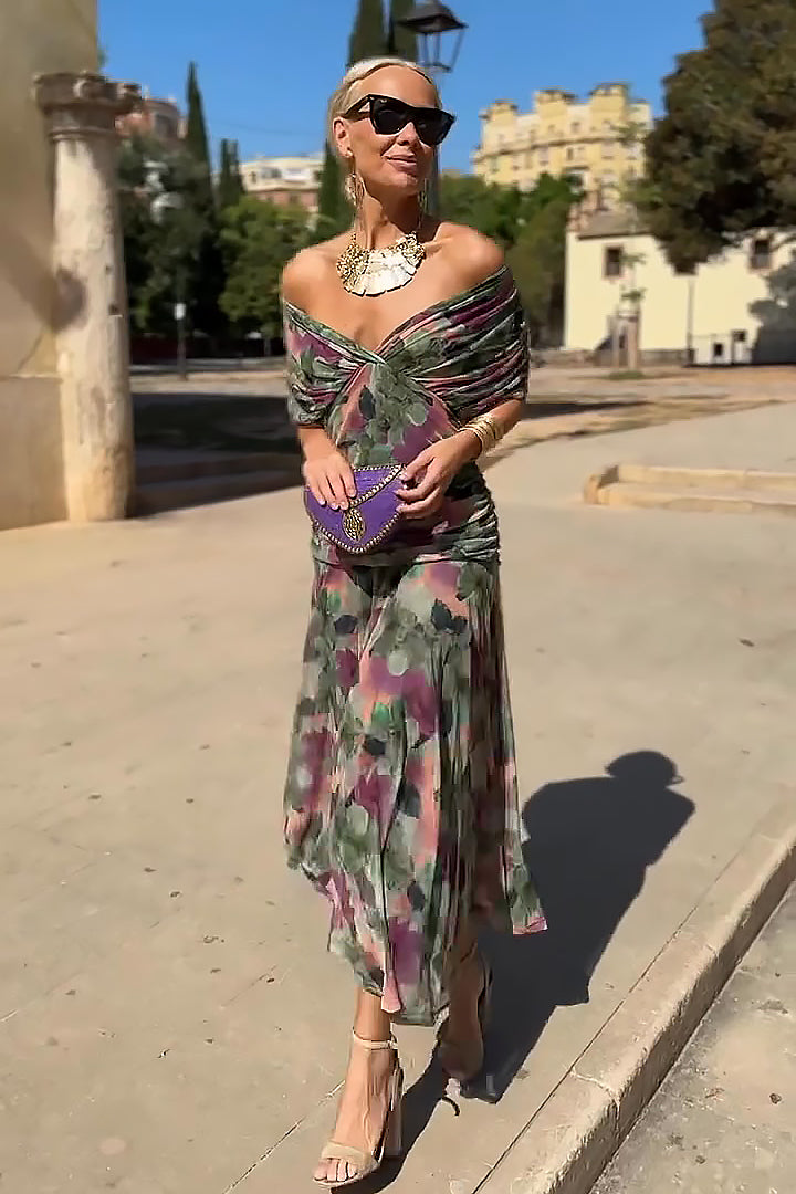 Louise | Elegante Maxi Feestjurk met V-hals