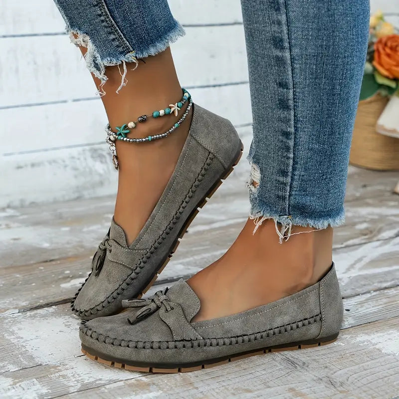 Ulyssa - Dames loafers met strikdetail en flexibele zool