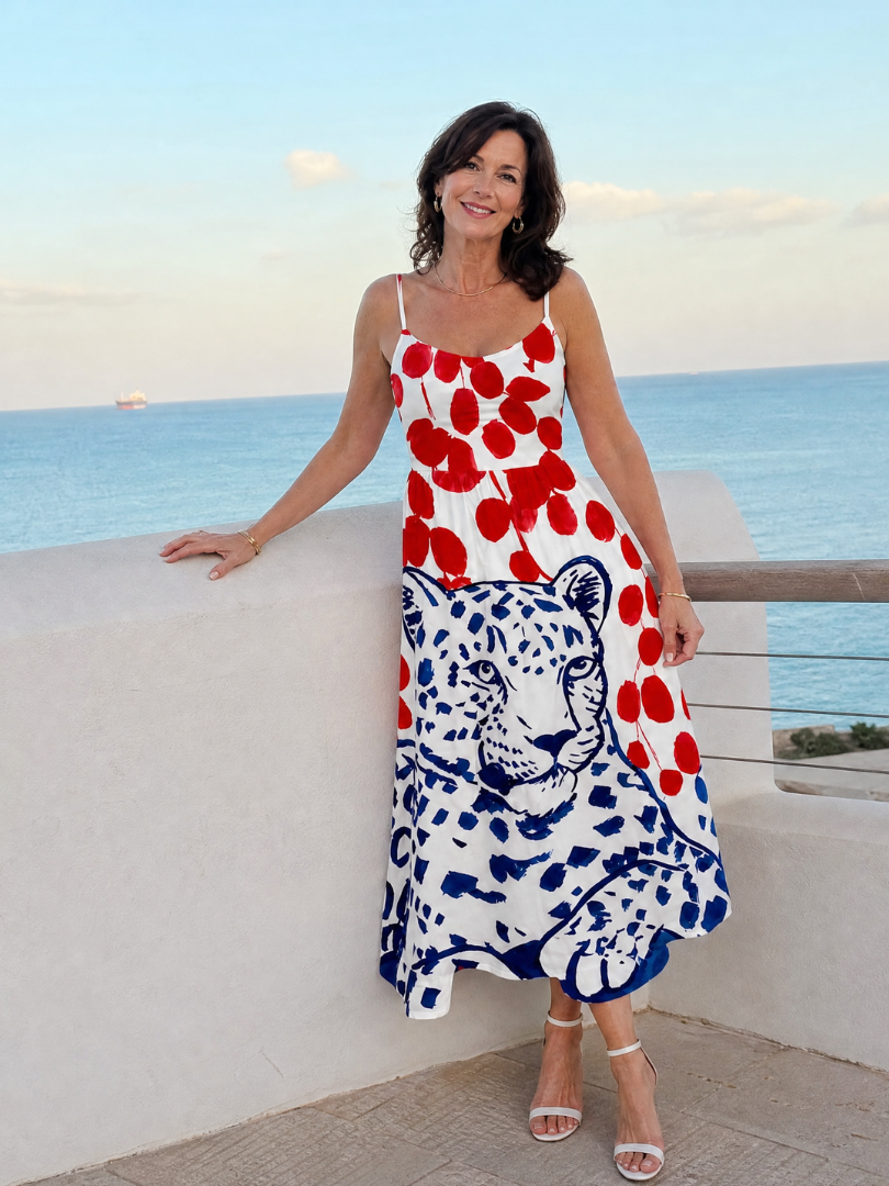 Zarelia | Midi-jurk met luipaardprint