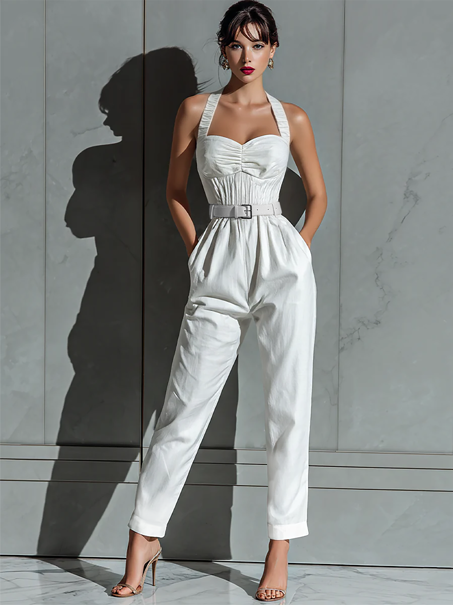 Manon | Mouwloze V-hals jumpsuit