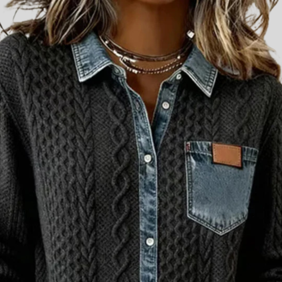Simone™ | Denim Patches Hemd