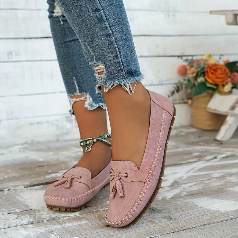 Ulyssa - Dames loafers met strikdetail en flexibele zool
