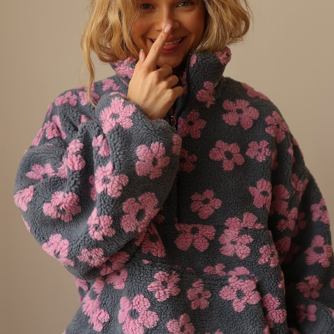 Daisy | Sherpa Boho Bloemen Trui