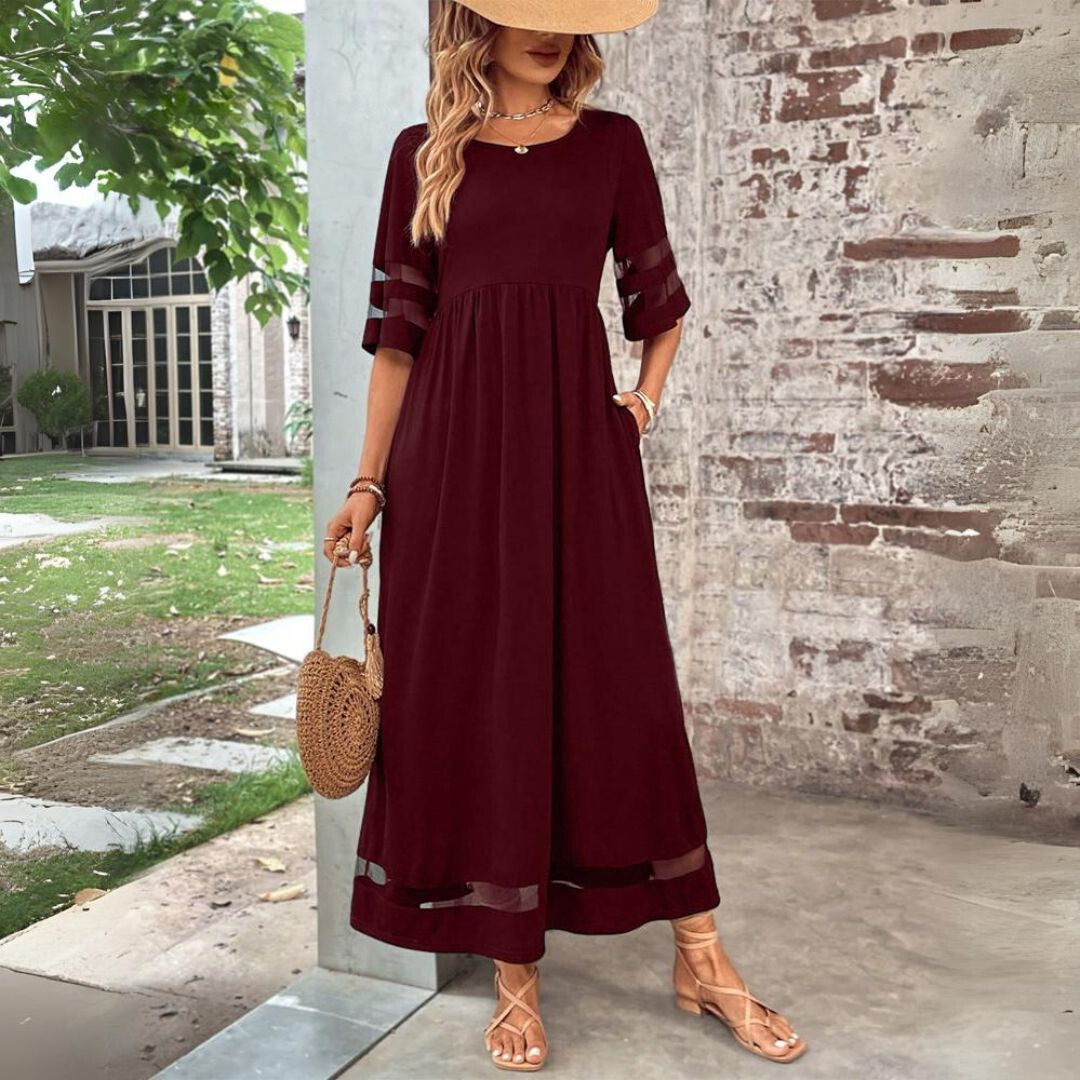 Aubree | Midi-jurk met empiretaille