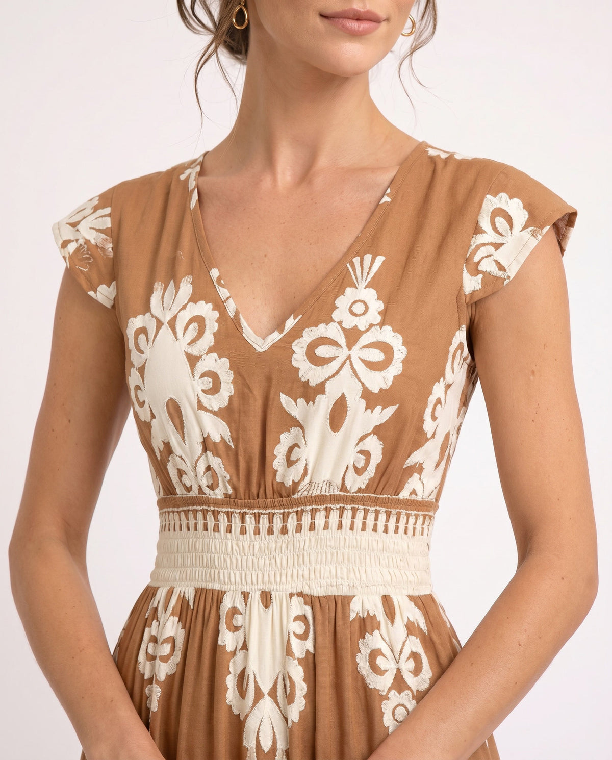 Maxi-jurk met bloemenprint en V-hals