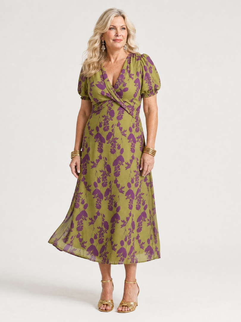 Virel | Soepele midi-jurk met bloemenprint