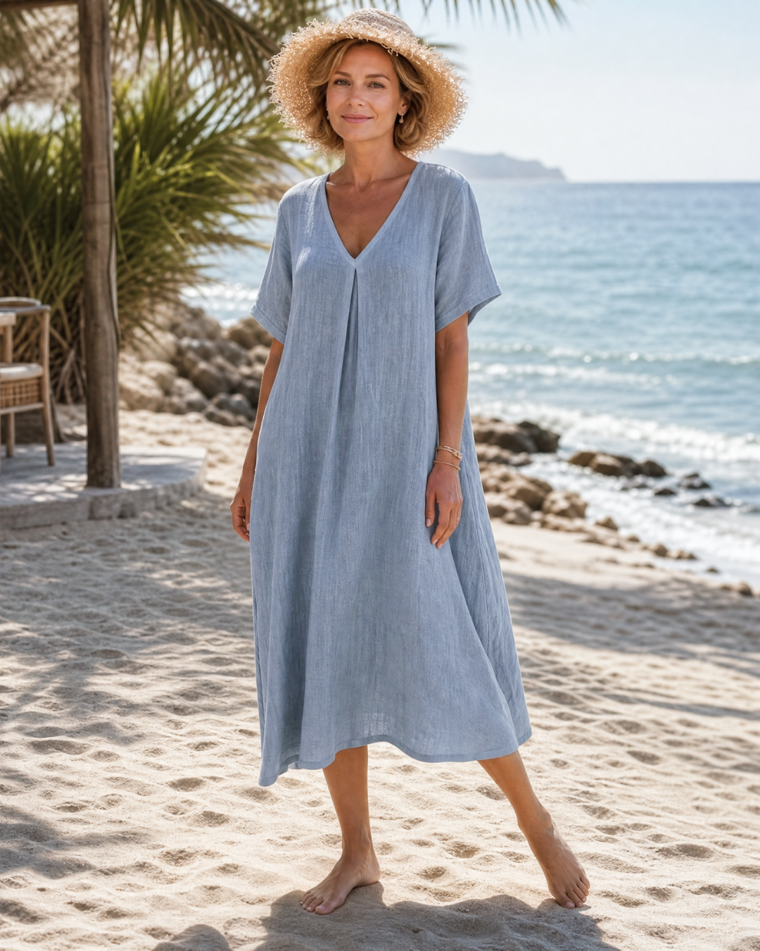 Thamal | Midi-jurk met V-hals