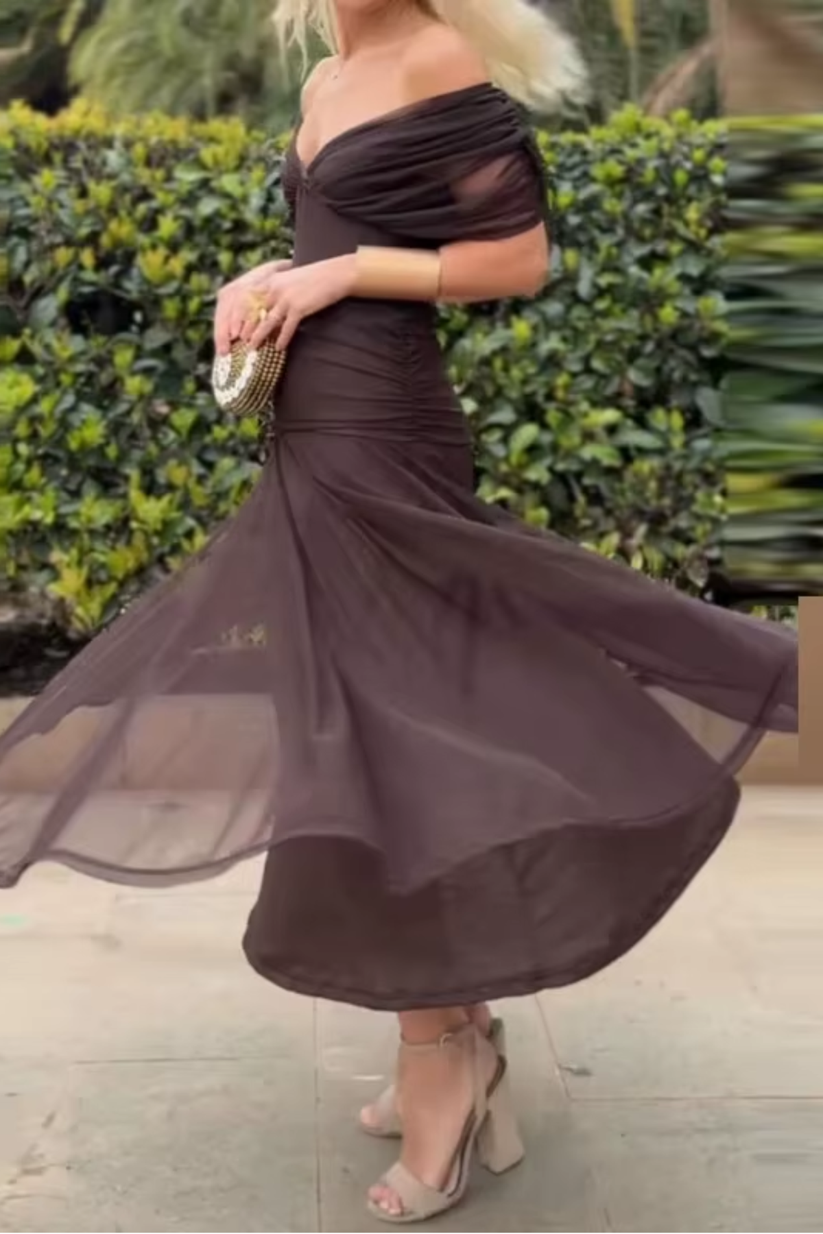 Louise | Elegante Maxi Feestjurk met V-hals
