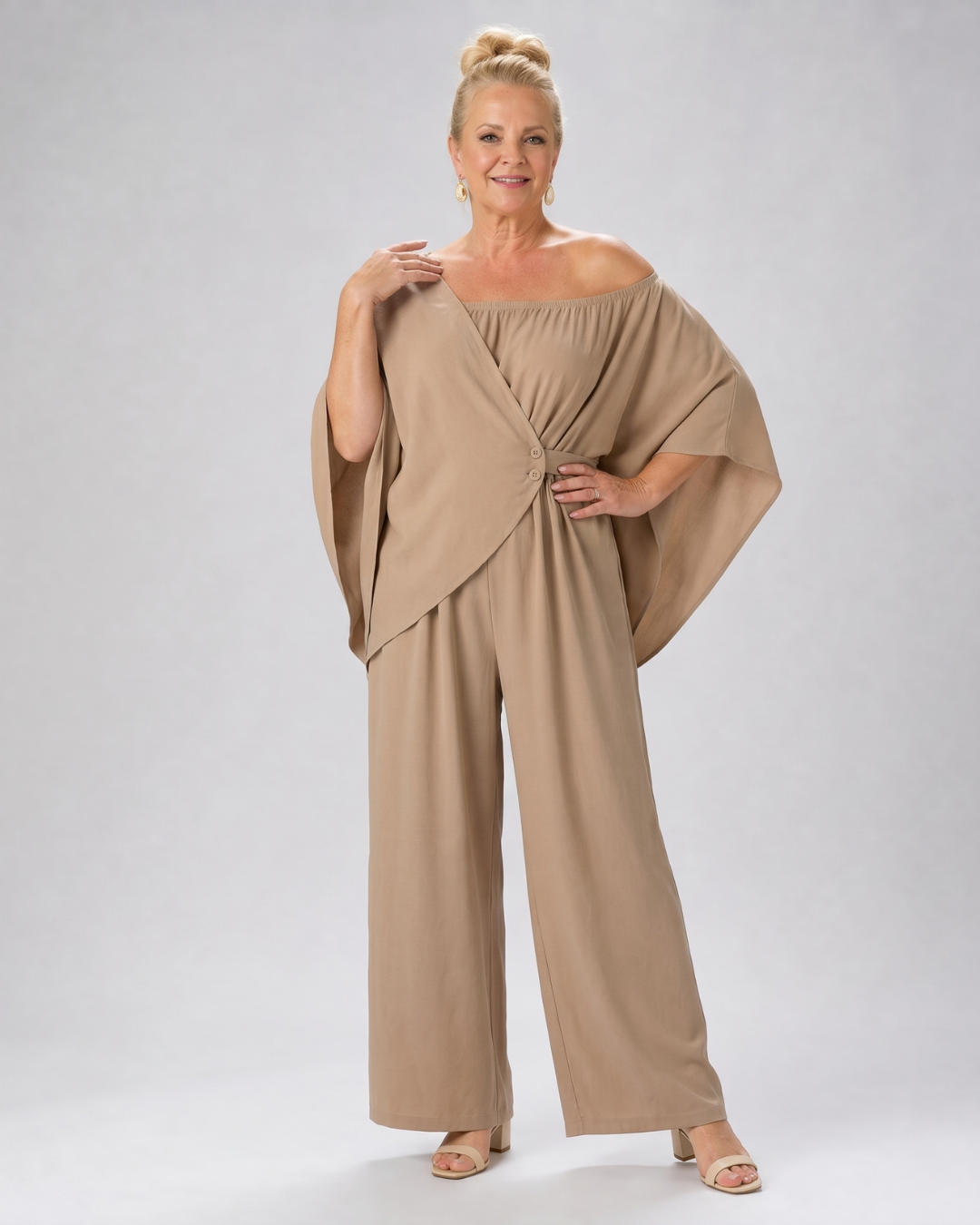 Vemrina | 2-delige Set met Off-shoulder Top en Wijde Broek