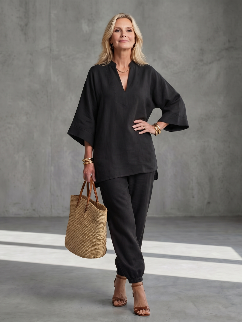 Georgiana | Tuniek met broek en V-hals
