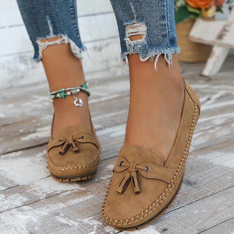 Ulyssa - Dames loafers met strikdetail en flexibele zool