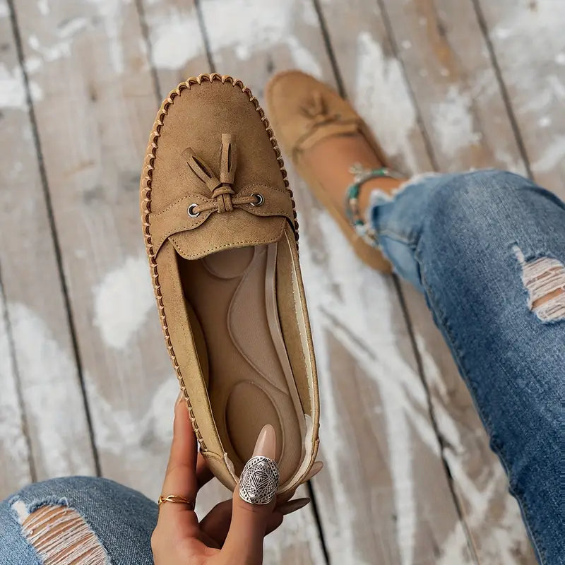 Ulyssa - Dames loafers met strikdetail en flexibele zool