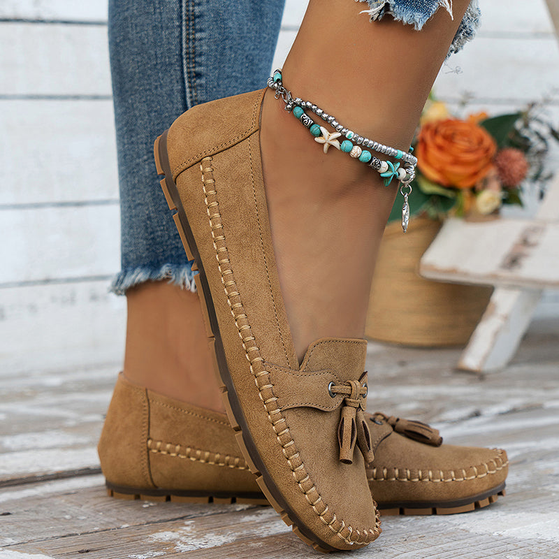 Ulyssa - Dames loafers met strikdetail en flexibele zool