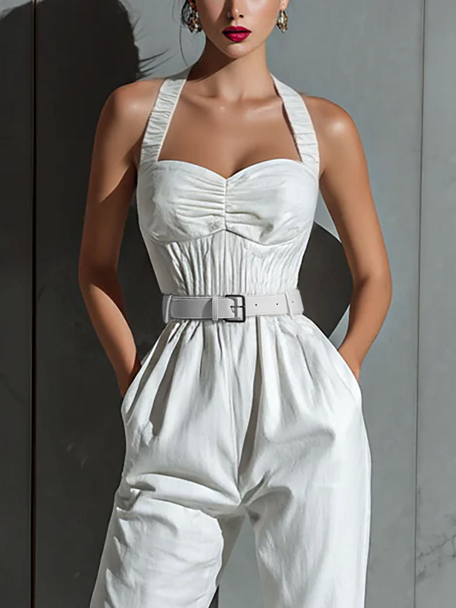 Manon | Mouwloze V-hals jumpsuit