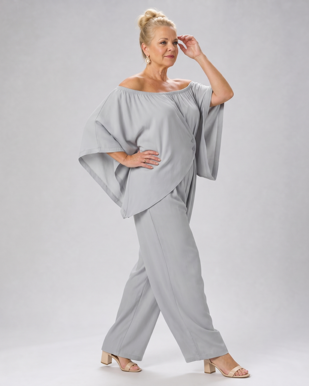 Vemrina | 2-delige Set met Off-shoulder Top en Wijde Broek