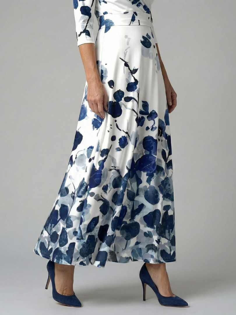 Celine | Midi-jurk met gekruiste wikkelhals