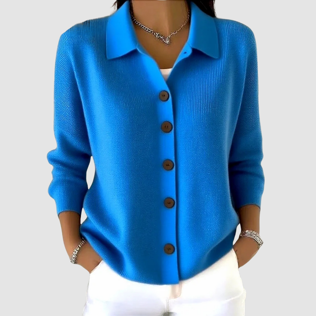 Joanna | Gebreide Cardigan met Knopen