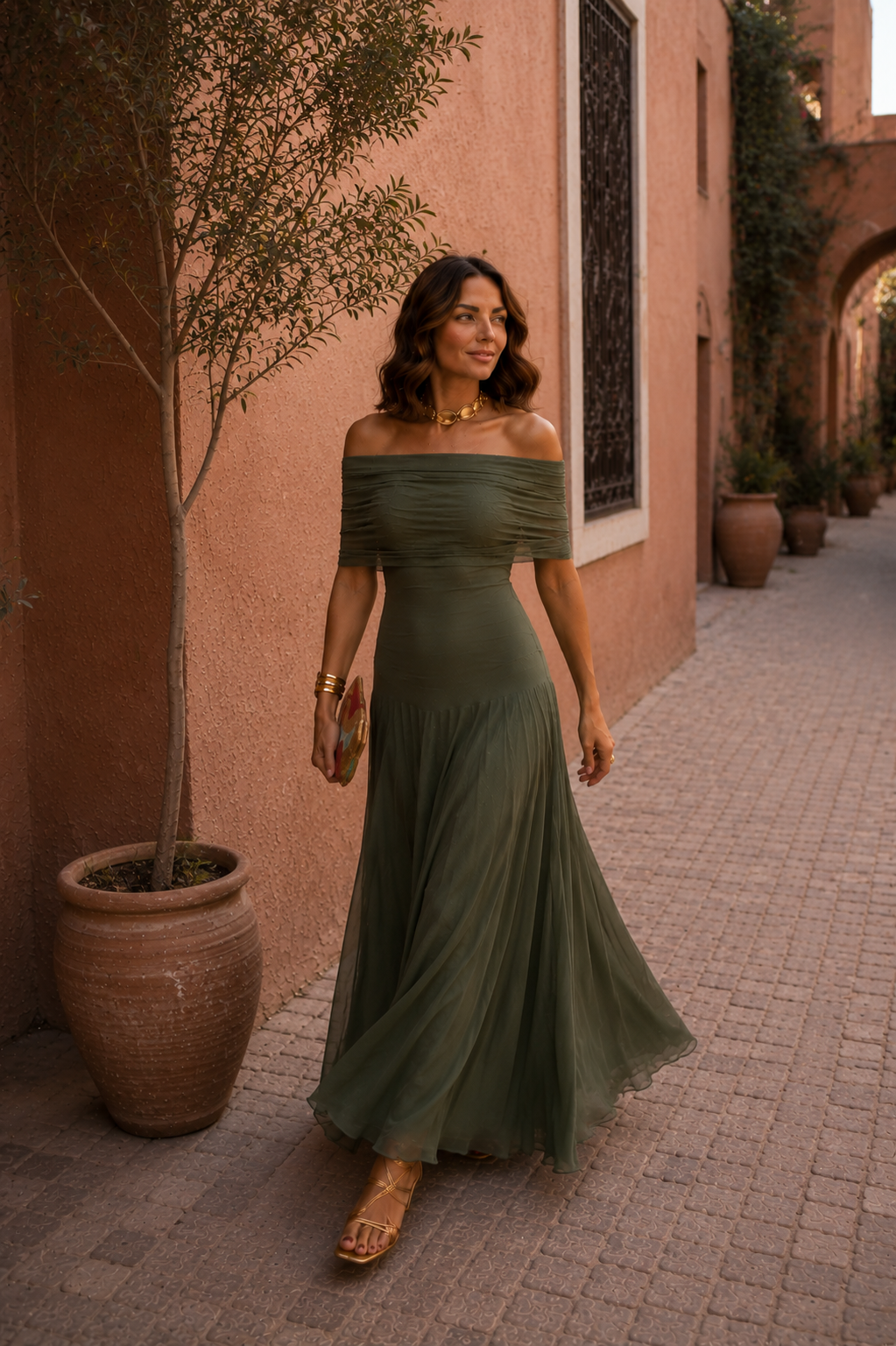 Toledo | Jurk in groen