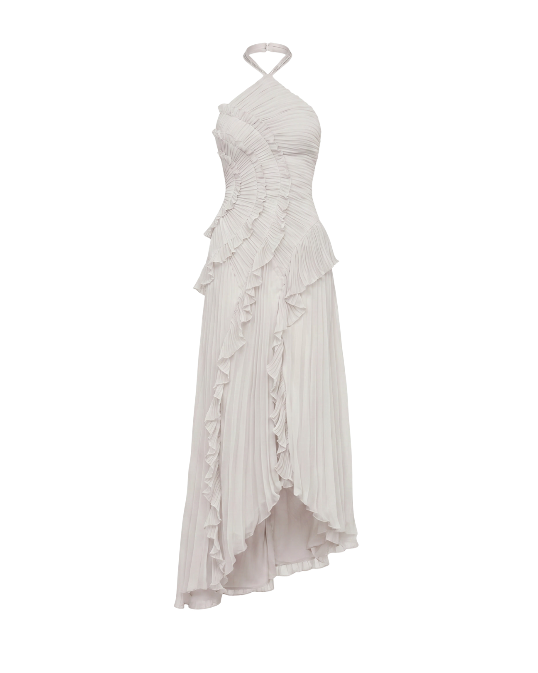 Pleat Night | Maxi-jurk met halternek en open rug